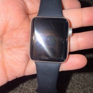 Apple Watch with Silver Case and Black Sport Band series 3